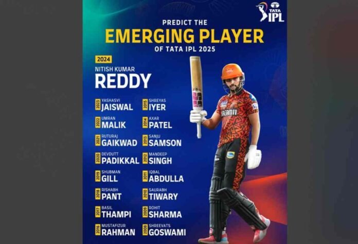 TATA IPL 2025, IPL Emerging Player, Indian Premier League, Cricket Predictions, Young Cricketers, IPL Talent, Sports Analysis, Harshit Rana, Tilak Varma, Ravi Bishnoi, Raj Bawa, Nitish Kumar Reddy, IPL 2025 Predictions, IPL Awards, IPL 2025 Emerging Player Prediction, TATA IPL Young Talent, IPL Future Stars, Harshit Rana IPL 2025, Tilak Varma IPL Performance, Ravi Bishnoi IPL Career,