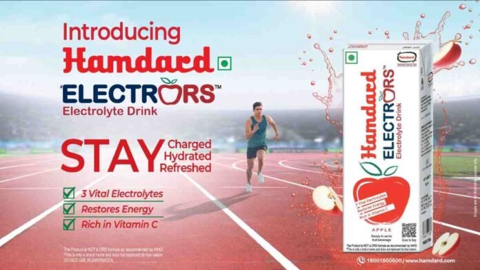 Hamdard ElectrORS, Electrolyte drink, Hydration drink, Energy drink, Apple electrolyte drink, ORS drink , Vitamin C drink, Sports drink, Hamdard Foods, Rapid hydration, Electrolyte replenishment, Rehydration, Fitness drink, Post-workout drink, Travel hydration, Glucose drink, Sodium, Potassium, Chloride, Myhamdardstore.com, RoohAfza, Hamdard Aurangabad plant, Hamid Ahmed CEO Hamdard Foods India, Recovery drink, Fatigue recovery, Where to buy Hamdard ElectrORS, Hamdard apple flavored electrolyte drink benefits, Electrolyte drink for rapid hydration and energy boost, Non-medical ORS drink with Vitamin C, Hamdard ElectrORS online purchase, Hamdard ElectrORS Apple flavor 200ml, Hamdard ElectrORS ingredients,