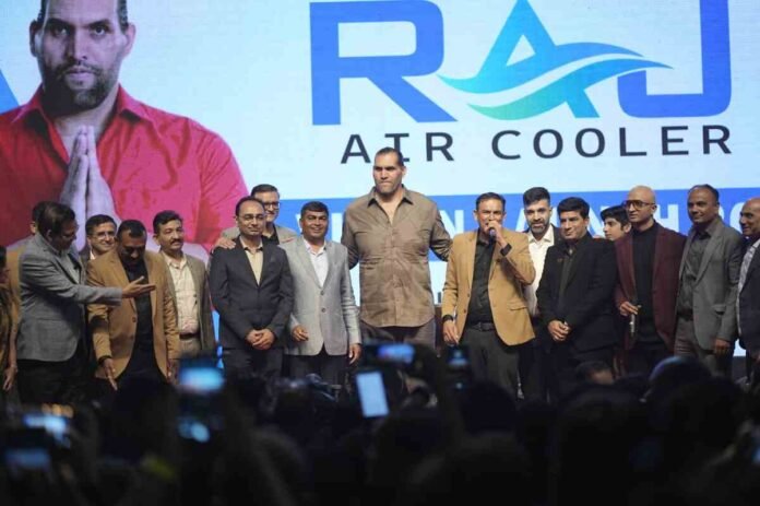 Raj Cooling Systems, The Great Khali, Air Cooler, World Record, Cooling Solutions, BLDC Motor Vision 2030, Raj Cooling Systems World Record, Largest Air Cooler, Kalpesh Ramoliya, Golden Book of World Records, Sustainable Cooling, Industrial Air Coolers, Commercial Air Coolers, Raj Cooling Systems Vision 2030, Largest Air Cooler World Record, The Great Khali Air Cooler, BLDC Motor Air Cooler, Sustainable Cooling Solutions, Industrial Commercial Air Coolers,